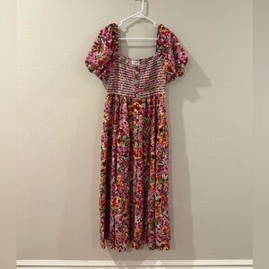 Floral Puff Sleeve Maxi Dress